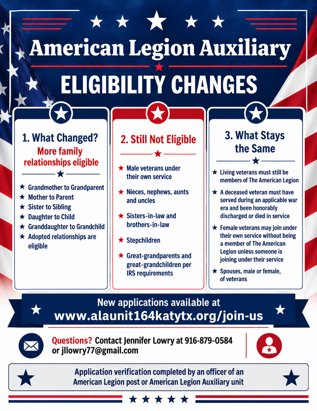 Eligibility Changes for Joing the Auxiliary